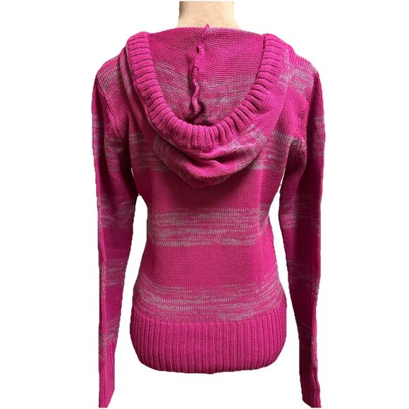 VTG Ocean Pacific OP Stripe L/Sleeve Pink Gray Hoodie Sz L(Girl) Y2K Beach Vibes - Picture 5 of 9